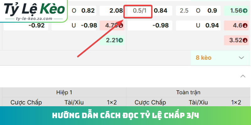 Hướng dẫn cách đọc tỷ lệ chấp 3/4